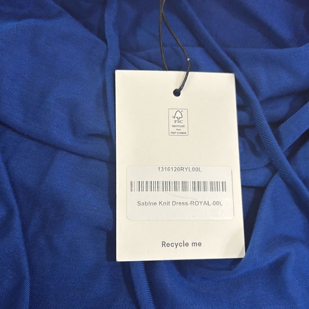 Reformation Sabine Knit Dress Royal Large NWT $218 - Picture 7 of 8